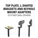 Sanus HTB3-B3 Adjustable Speaker Stands 26"-39" Up To 4 Lbs - Black