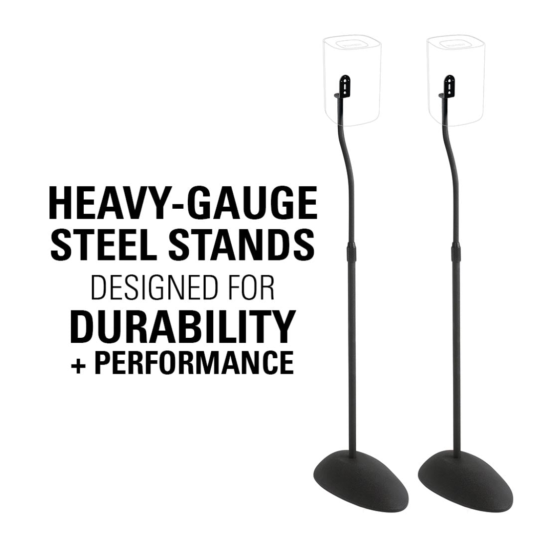 Sanus HTB3-B3 Adjustable Speaker Stands 26"-39" Up To 4 Lbs - Black