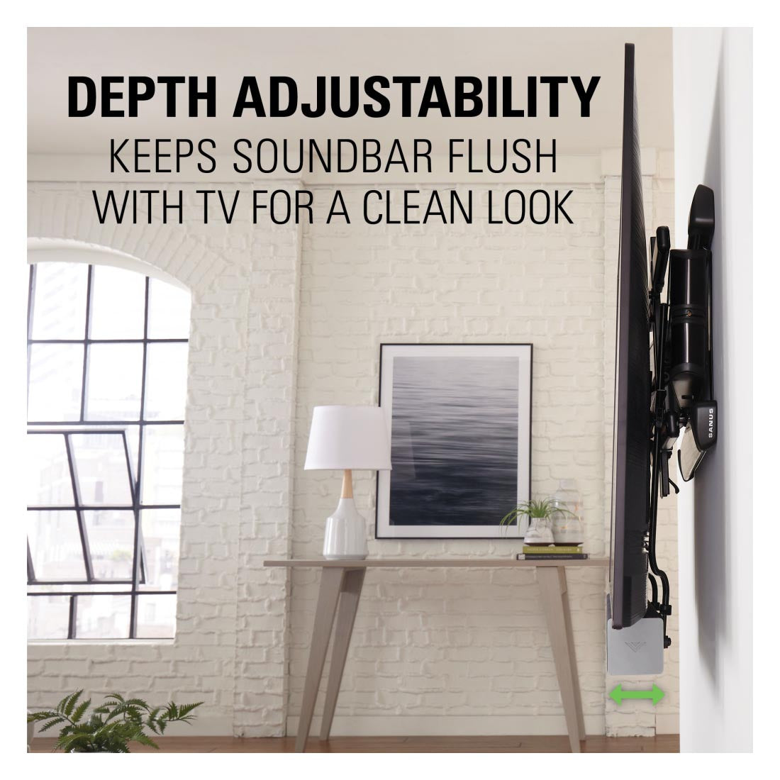 Sanus SASB1-B3 Universal Soundbar Mount Depth Adjustable - Black