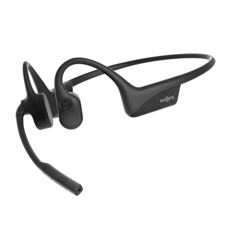 Shokz OpenComm2 Black Bluetooth Stereo Headset Noise Cancelling Boom Mic with Mute Button - Bone Conduction - Water Resistant IP55 - 16Hr Talk Time