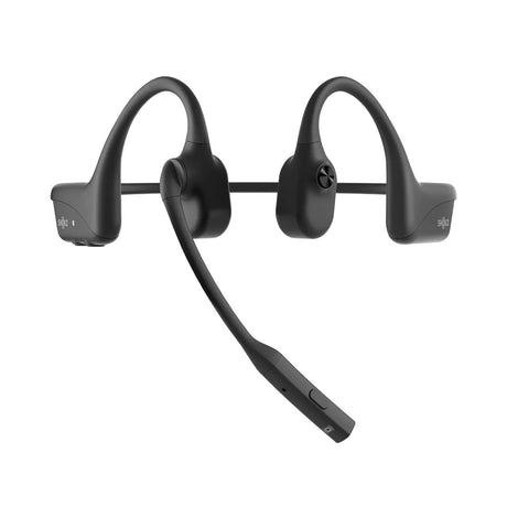 Shokz OpenComm2 Black Bluetooth Stereo Headset Noise Cancelling Boom Mic with Mute Button - Bone Conduction - Water Resistant IP55 - 16Hr Talk Time