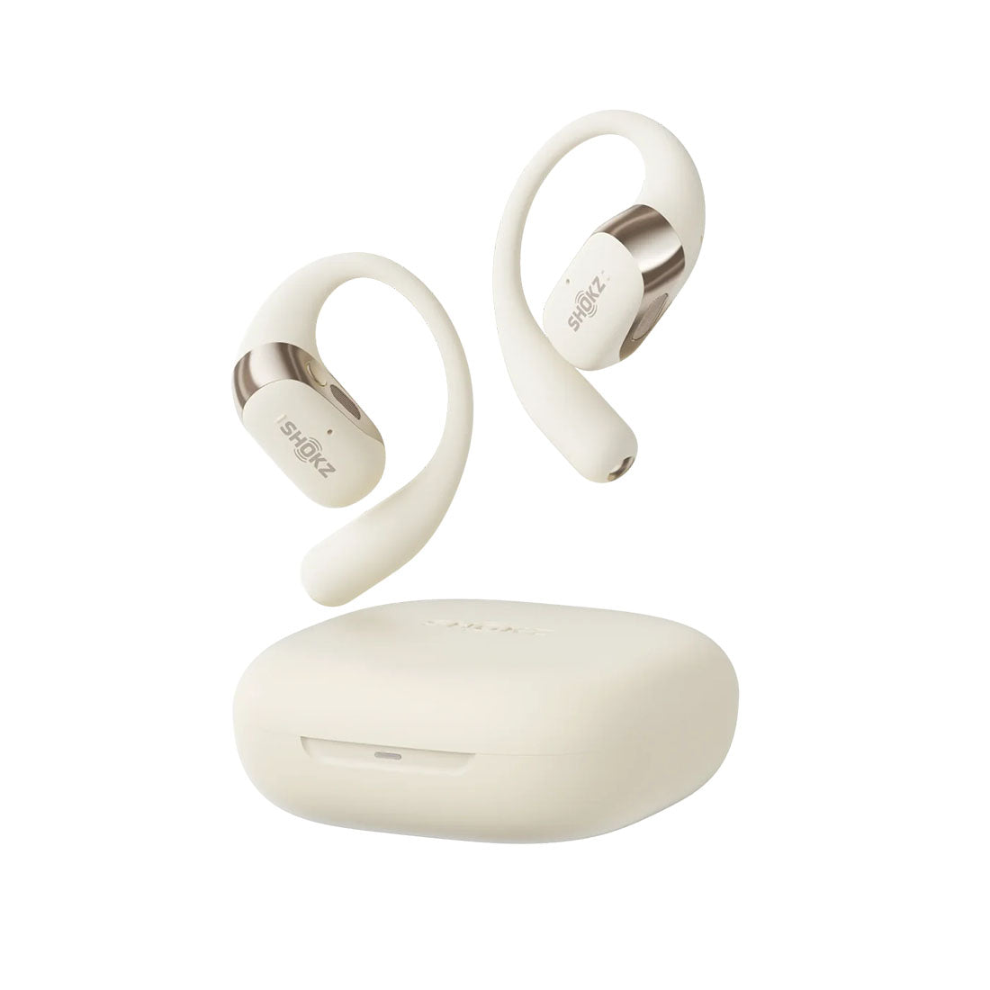 SHOKZ OPENFIT 2 ワイヤレスイヤホン ホワイト SHOKZ New OpenFit 2 Open-Ear Headphones with Microphone - Gibbys