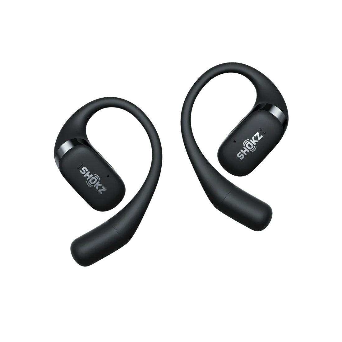 Shokz OpenFit Black Bluetooth Headset Noise Cancelling Mic Around Ear Air Conduction - OpenBass - Water Resistant IP54 - 28Hr Battery Life