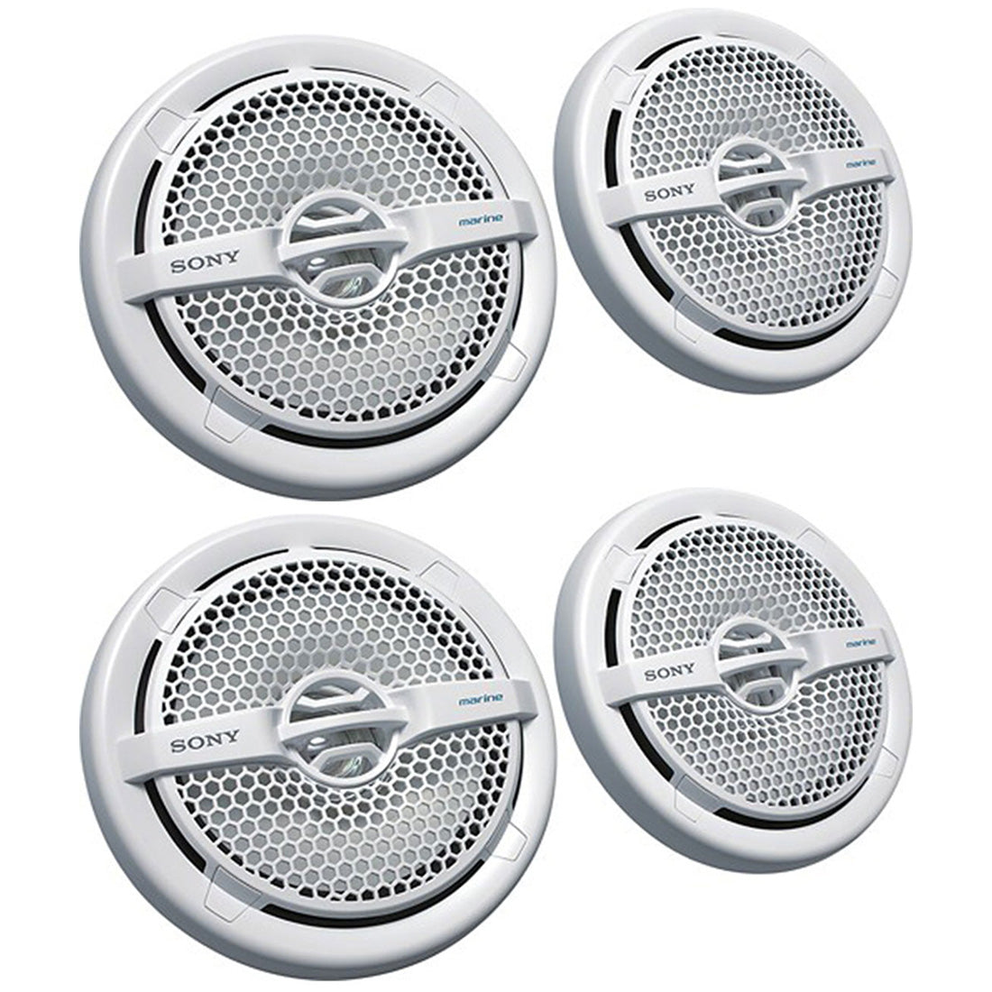 Sony XS-MP1611 6.5" Dual Cone Marine Speakers - White - 2 Pairs