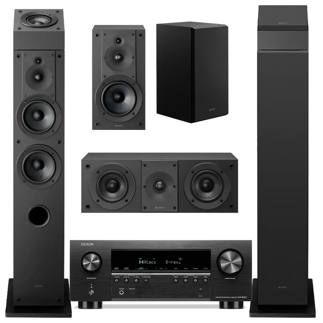 Denon AVR-S980H 7.2 Channel AV Receiver | Sony SS-CS3M2 7.0 Speaker Bundle #1