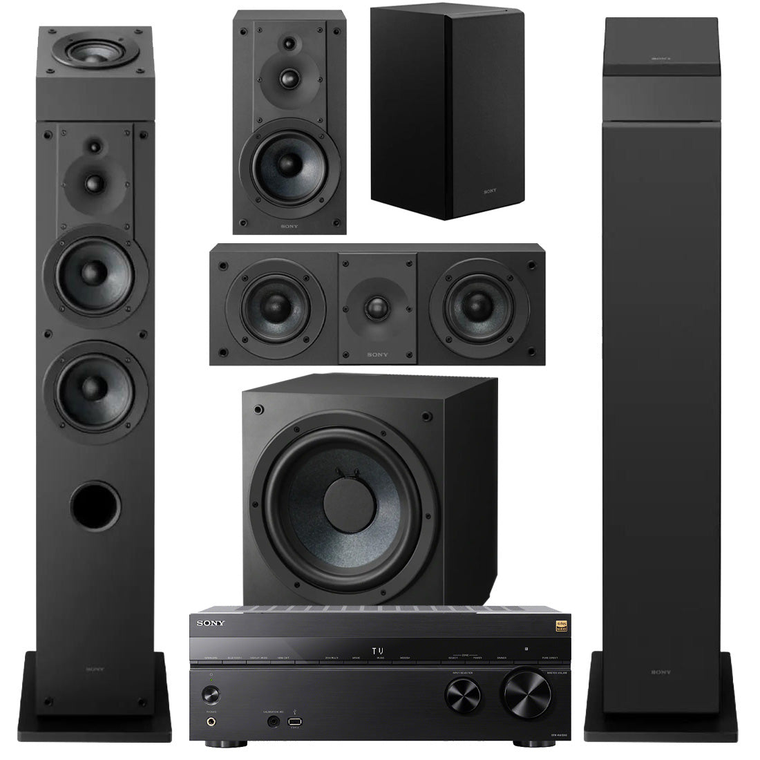 Sony STRAN1000 7.2 Channel Receiver | 7.1 Speaker Bundle #1 - SS-CS3M2 (2) | SS-CS5M2 | SS-CS8M2 | SS-CSEM2 | SA-CS9M2