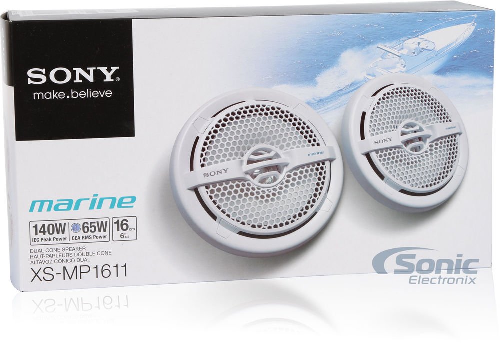 Sony XS-MP1611 6.5″ Dual Cone Marine Speakers - White - Pair