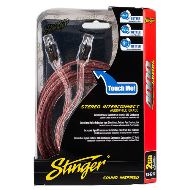 Stinger SI4217 4000 Series 2-Channel 17 Foot RCA Interconnect Cable