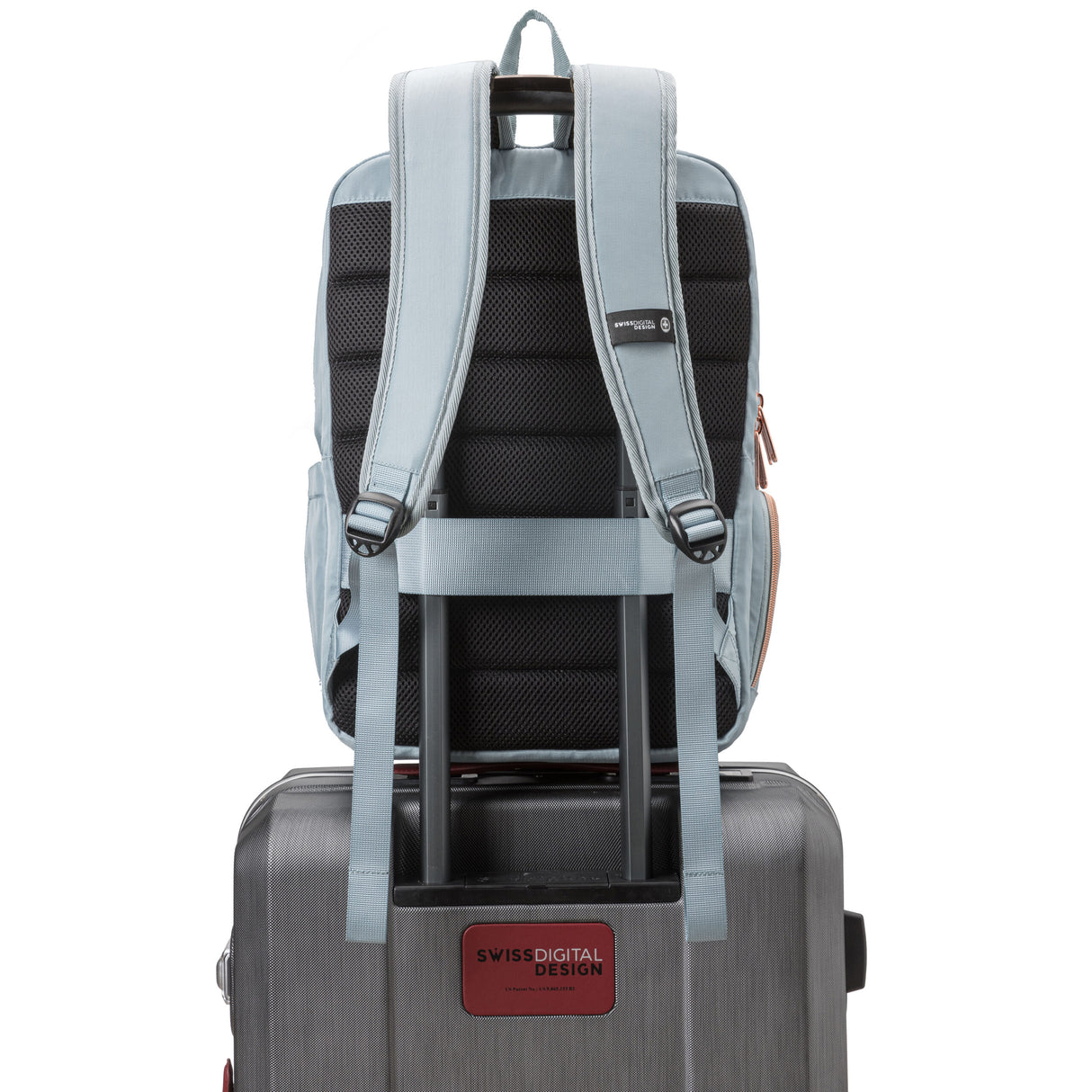 Swissdigital Design SD1006FB KATY ROSE Teal Blue Backpack with SDD Finder