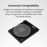 Kanto TT-AM Acrylic Turntable Mat with Anti-Static Design - Black