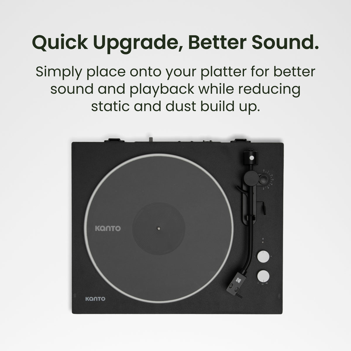 Kanto TT-AM Acrylic Turntable Mat with Anti-Static Design - Black