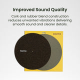 Kanto TT-CRM Cork & Rubber Turntable Mat with Anti-Static Design - Black