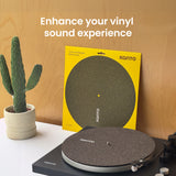 Kanto TT-CRM Cork & Rubber Turntable Mat with Anti-Static Design - Black