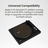 Kanto TT-CRM Cork & Rubber Turntable Mat with Anti-Static Design - Black