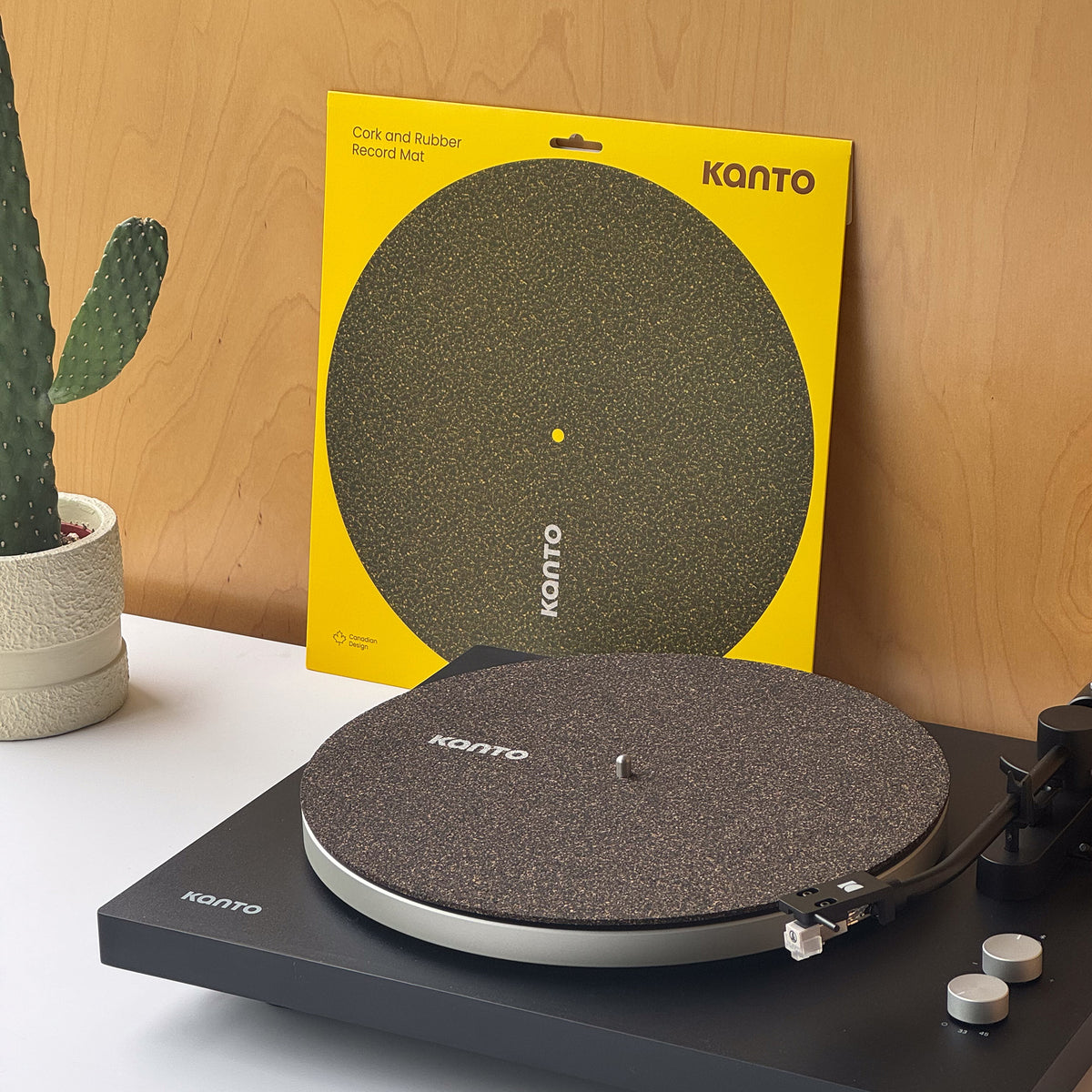 Kanto TT-CRM Cork & Rubber Turntable Mat with Anti-Static Design - Black