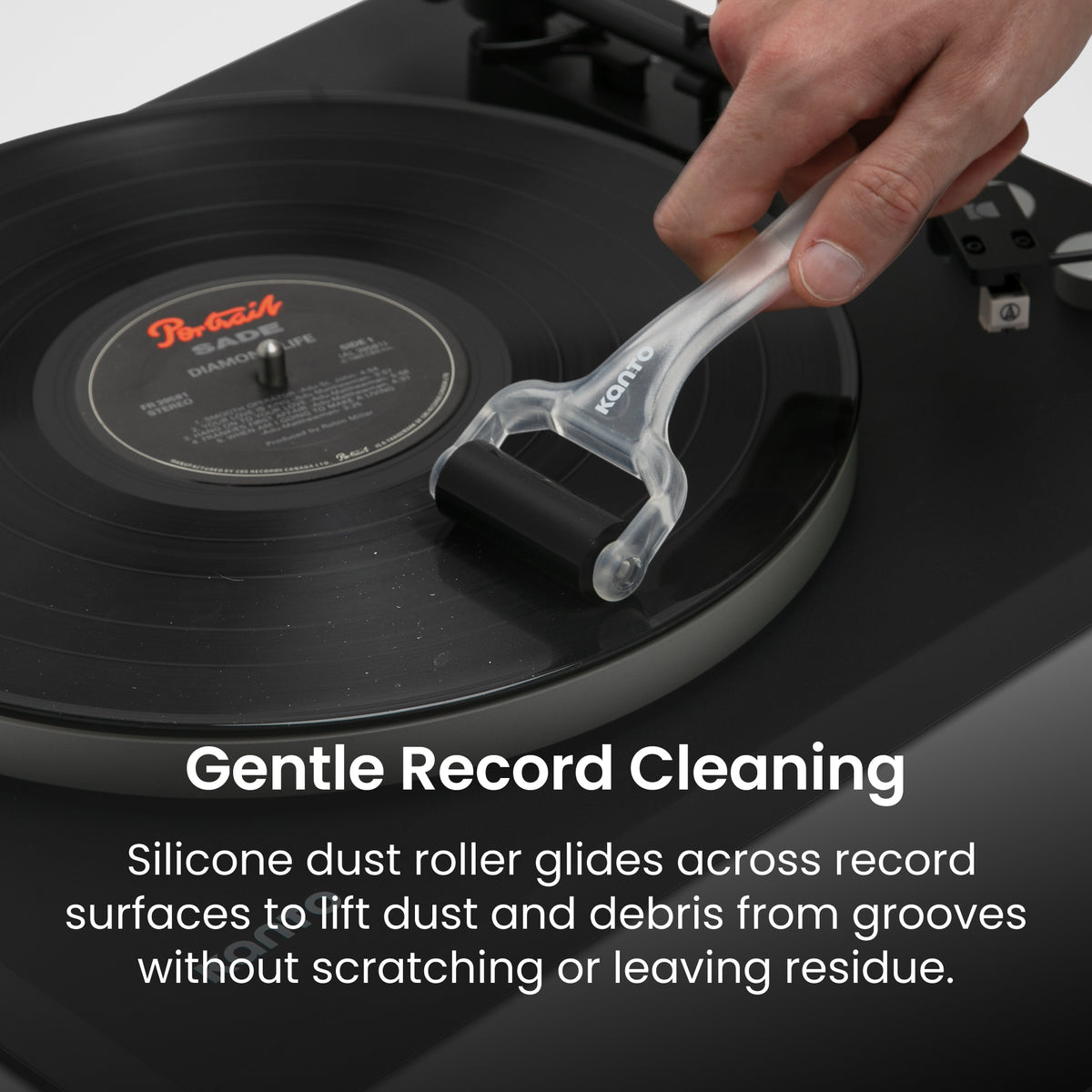 Kanto TT-GKIT Record And Stylus Cleaning Kit with Silicone Dust Roller - Black