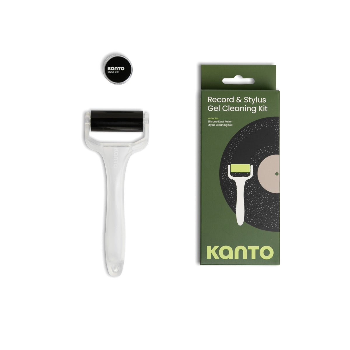 Kanto TT-GKIT Record And Stylus Cleaning Kit with Silicone Dust Roller - Black