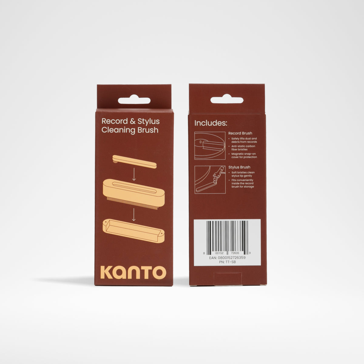 Kanto TT-SB 2-In-1 Record And Stylus Cleaning Brush with Carbon Fiber - Black
