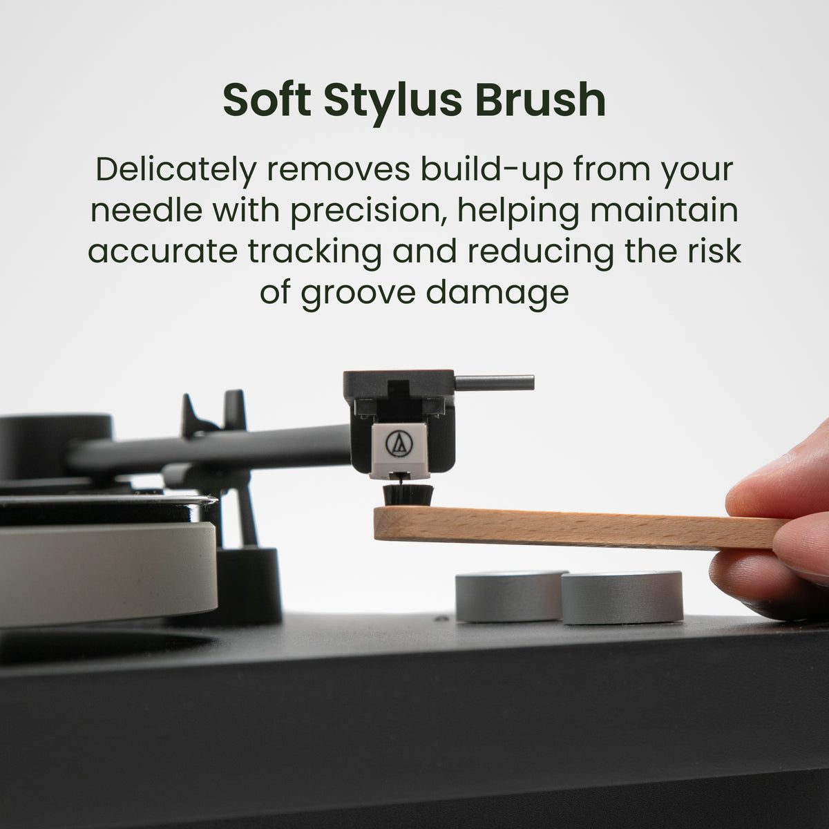 Kanto TT-SB 2-In-1 Record And Stylus Cleaning Brush with Carbon Fiber - Black