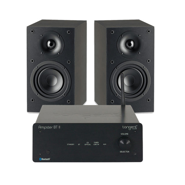 Paradigm MONITOR SE Atom Bookshelf Speakers (Pair) | Tangent Ampster BT II Mini Stereo Amplifier - Bundle