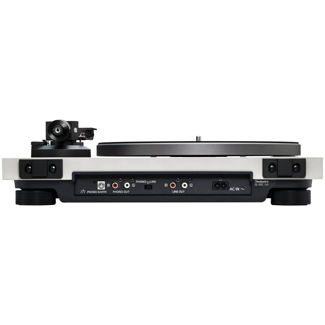 Technics SL-50C turntable in White, rear I/O panel