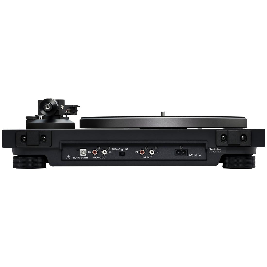 Technics SL-50C turntable in Black, rear I/O panel