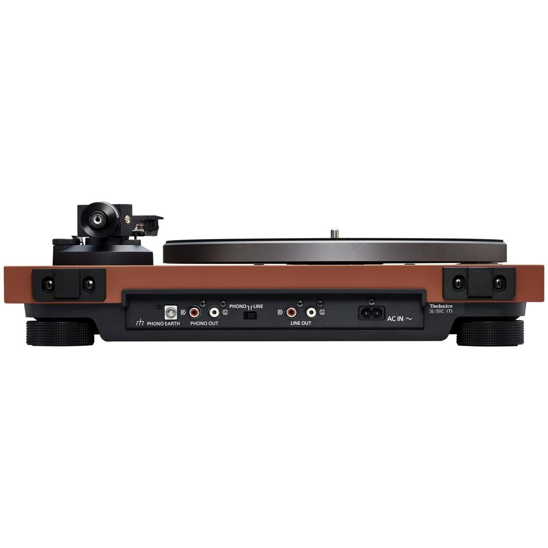 Technics SL-50C in Terracotta Brown, rear I/O panel