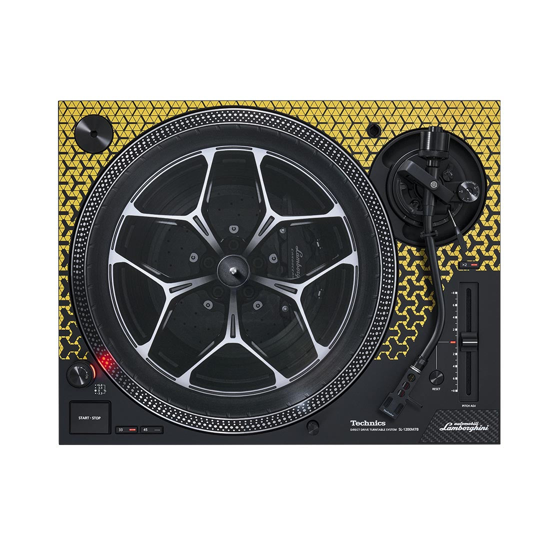 Technics SL-SL1200M7BY Yellow Lamborghini Collaboration Turntable with engine sounds picture vinyl