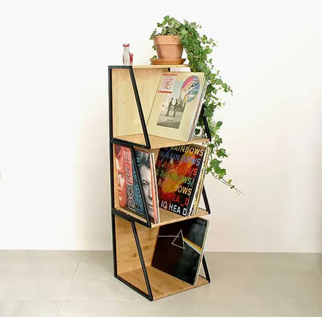 NorStone VINLPCBKBA - Vinyl LP Storage Case - Metal & Bamboo