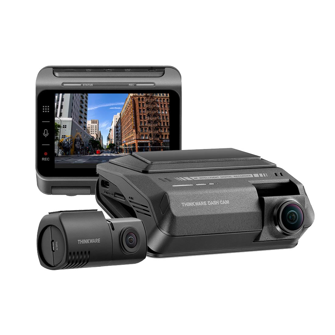 Thinkware ARC900 2-Channel 4K Front + 2K Rear Dash Cam with 3.5" Touchscreen, WiFi, and 64GB SD Card