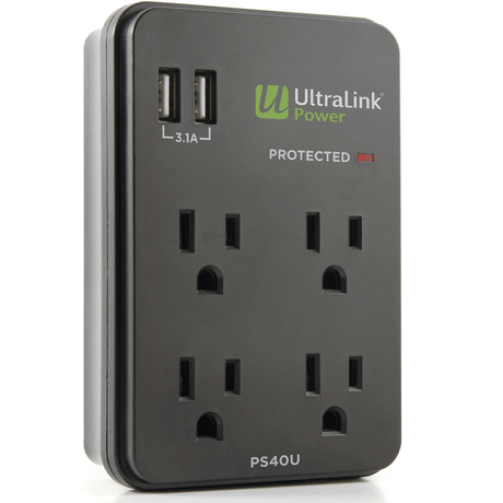 Ultralink PS40U 4 Outlet Multimedia Surge Protector