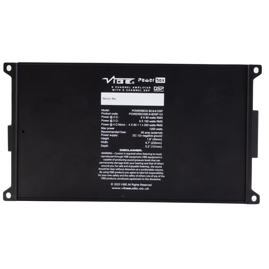 Vibe PB806.8-DSP-V3 Class D 6-Channel Micro Car Amplifier (PB8068DSPV3)