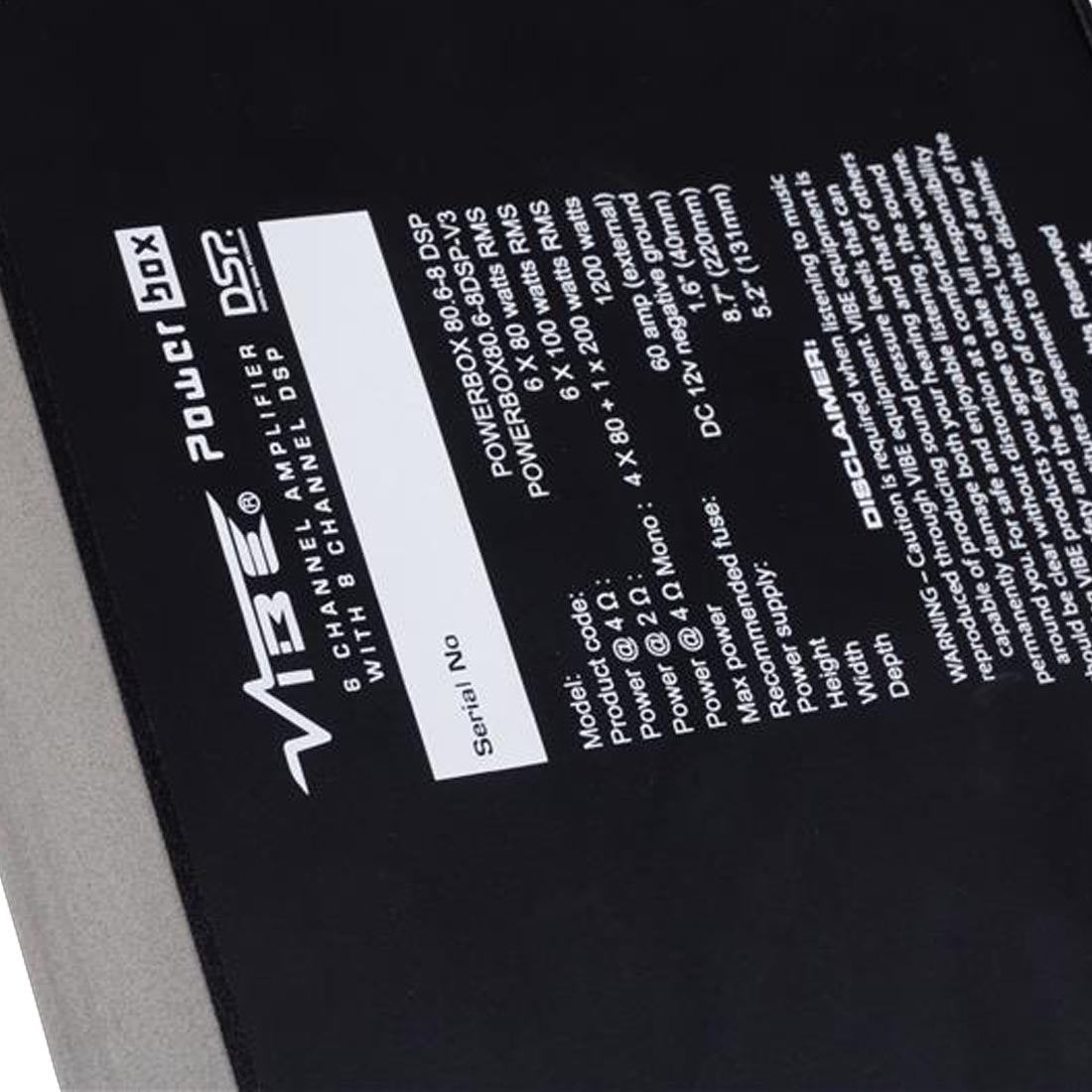 Vibe PB806.8-DSP-V3 Class D 6-Channel Micro Car Amplifier (PB8068DSPV3)