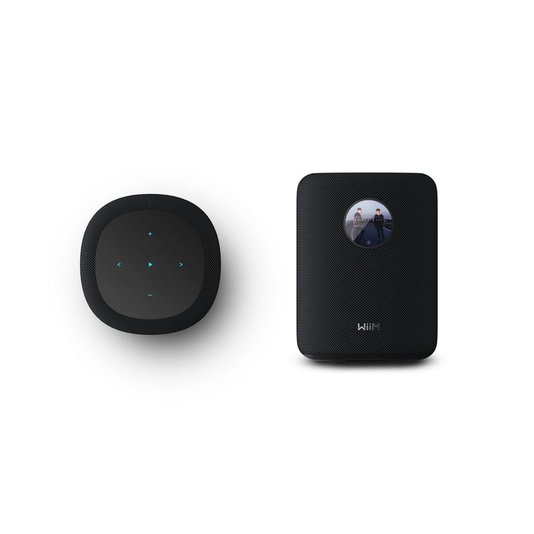 WiiM Sound Smart Speaker top controls and front display