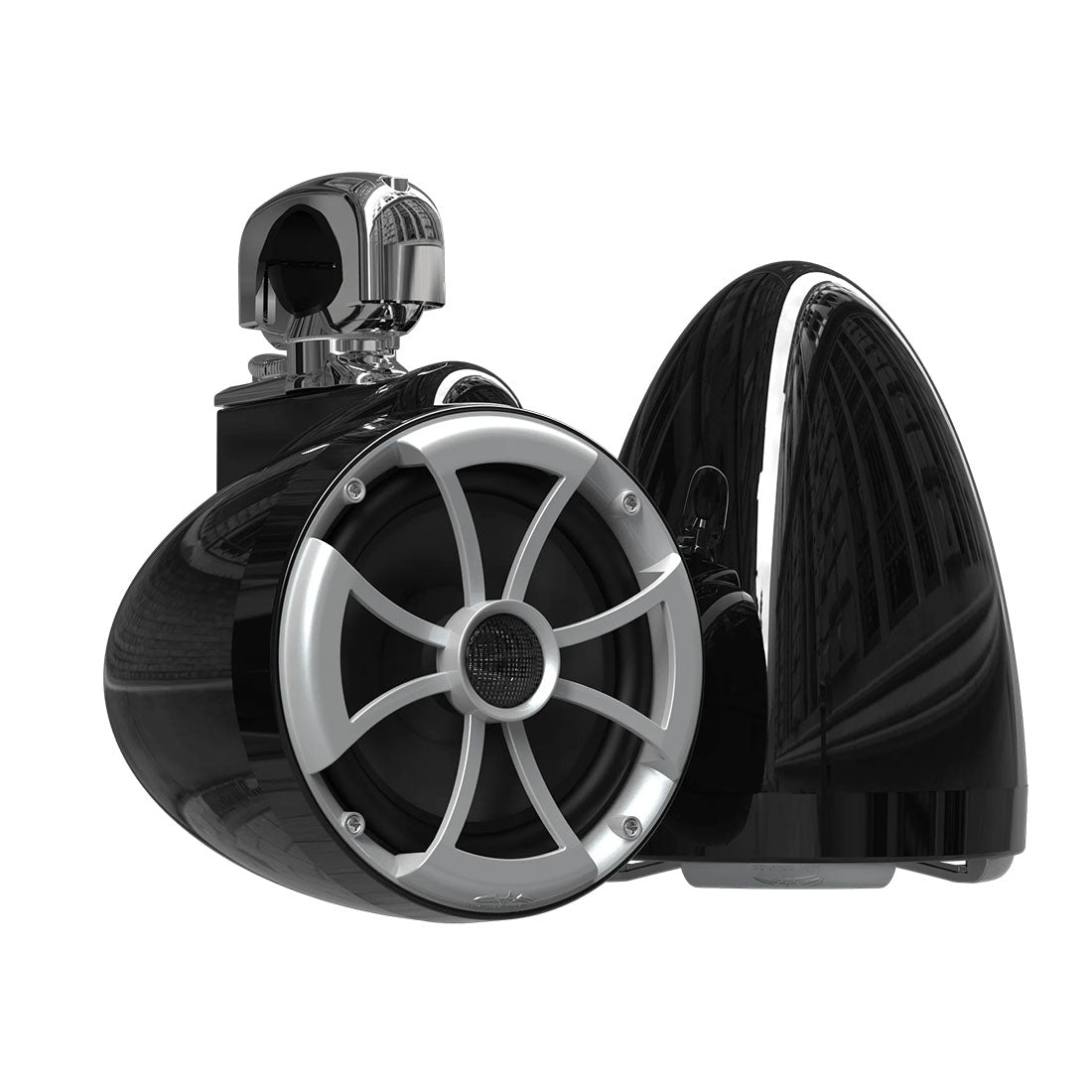Wet Sounds ICON8B-SCV2 8" Marine Speakers with Swivel Clamp - Black - Pair