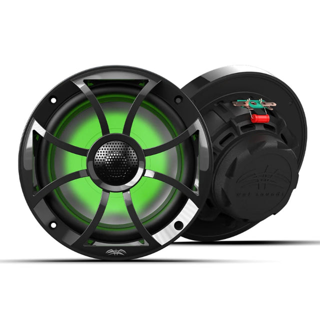 Wet Sounds RECON6-BGRGB 6.5" Marine Speakers with RBG LED Lighting - Black - Pair