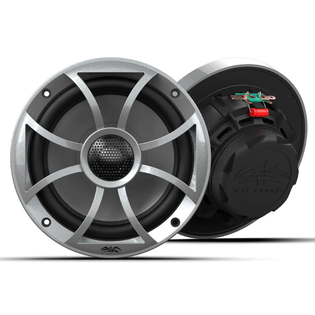 Wet Sounds RECON6-S 6.5" Marine Speakers with Silver Grilles - Pair