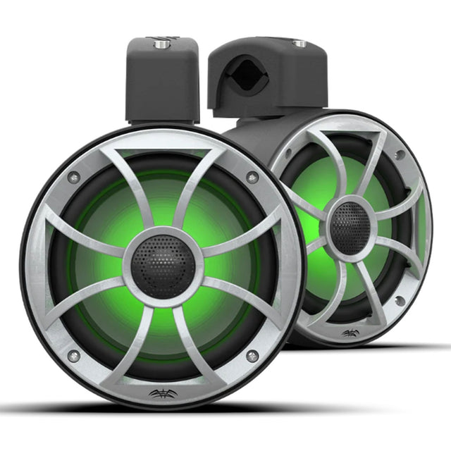 Wet Sounds RECON6POD-B 6.5" Marine Speakers with RBG LED Lights  - Black - Pair