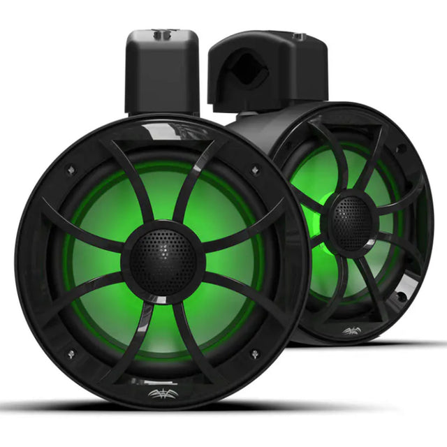 Wet Sounds RECON6POD-BG 6.5" Marine Speakers with RBG LED Lights - Black - Pair
