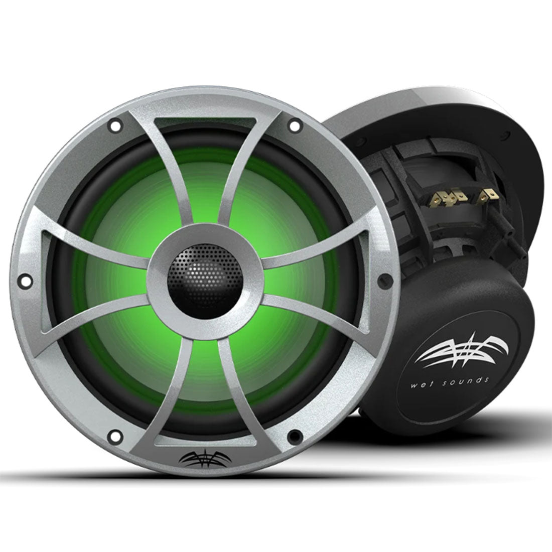 Wet Sounds RECON8-SRGB 8" Marine RGB Speakers with Silver Grilles - Pair