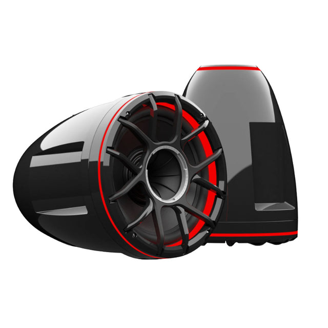 Wet Sounds REV10HD-B 10" Marine Tower Speakers with RGB Lights - Black - Pair