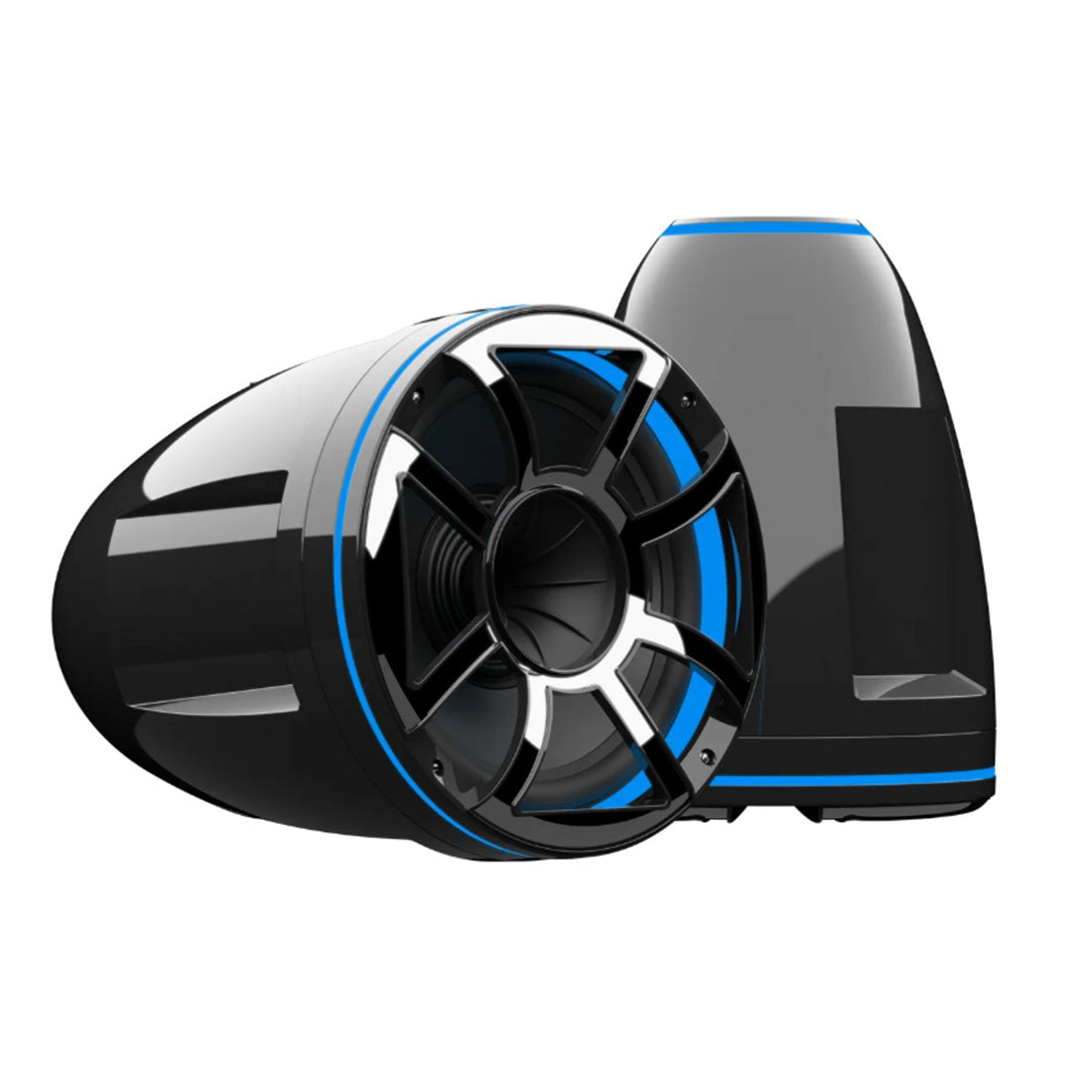 Wet Sounds REV10HD-B 10" Marine Tower Speakers with RGB Lights - Black - Pair