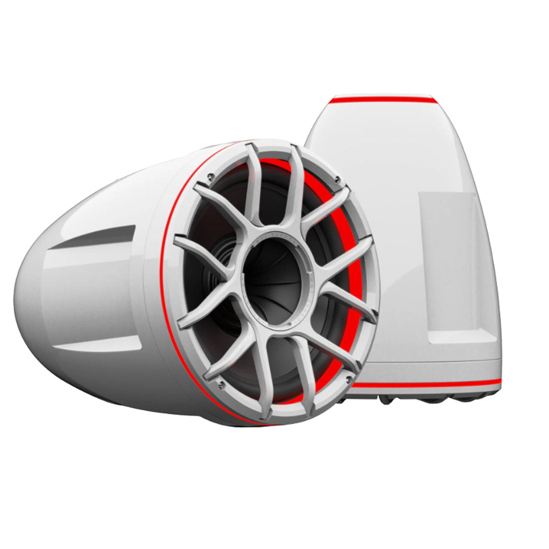 Wet Sounds REV10HD-W 10" Marine Tower Speakers with RBG LED Lights - White - Pair