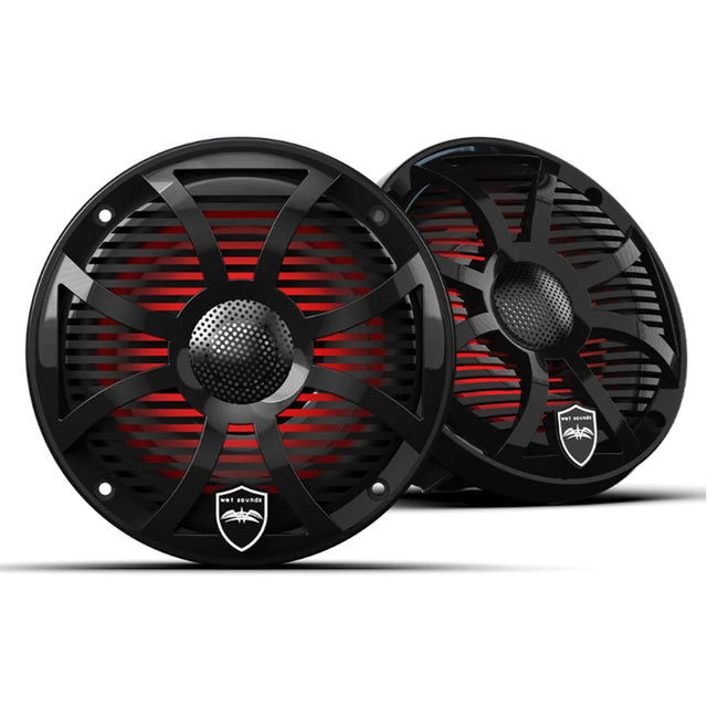 Wet Sounds REVO6-SW-BV3 6.5" Marine Speakers with RBG Lights - Black - Pair