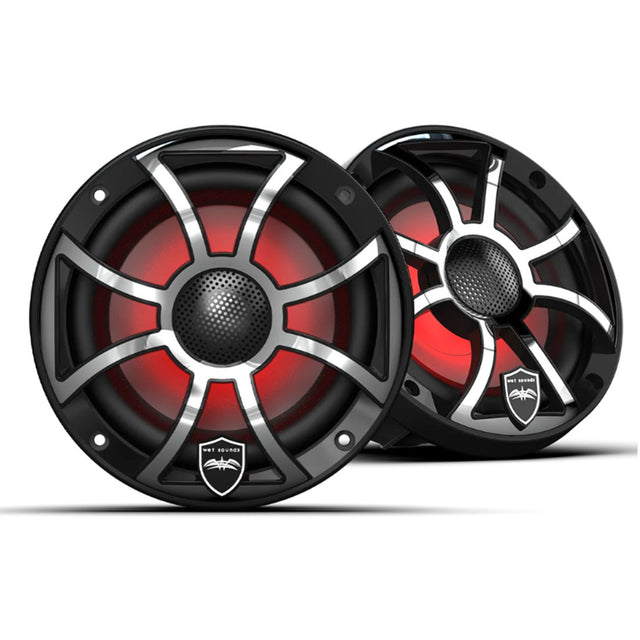 Wet Sounds REVO6-XS-B-SSV3 6.5" Marine Speakers with RBG Lights - Black - Pair