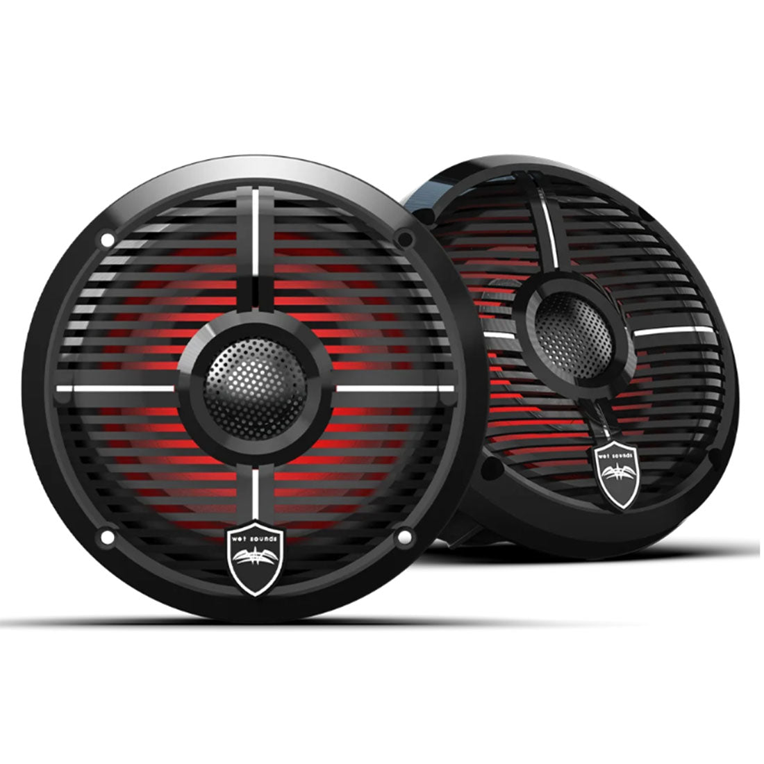 Wet Sounds REVO6-XW-BV3 6.5" Coaxial Marine Speakers with RBG LED Lights - Black - Pair