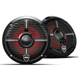 Wet Sounds REVO6-XW-BV3 6.5" Coaxial Marine Speakers with RBG LED Lights - Black - Pair