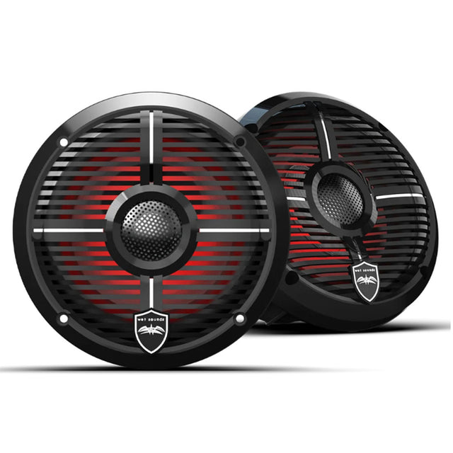 Wet Sounds REVO6-XW-BV3 6.5" Coaxial Marine Speakers with RBG LED Lights - Black - Pair
