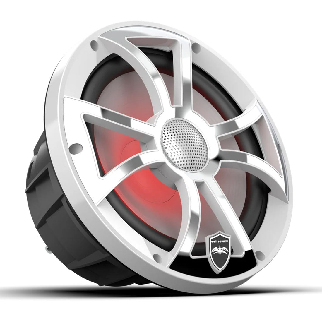 Wet Sounds REVO8-XS-SV3 8" Marine Speakers with RBG Lights - White Stainless Steel - Pair