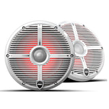 Wet Sounds REVO8-XW-WV3 8" Coaxial Marine Speakers with RBG LED Lights - White - Pair
